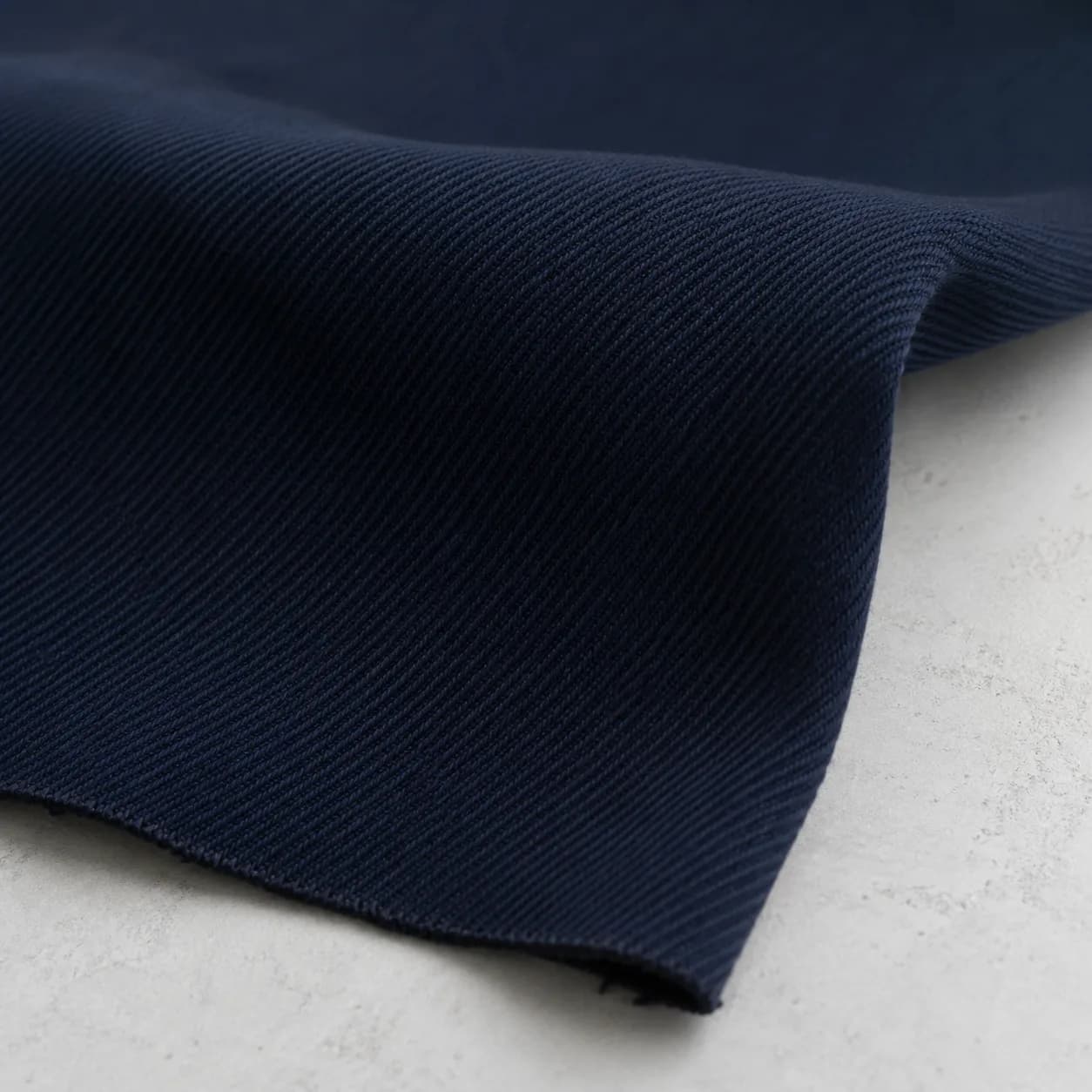 Navy cavalry twill, diagonal weave detail