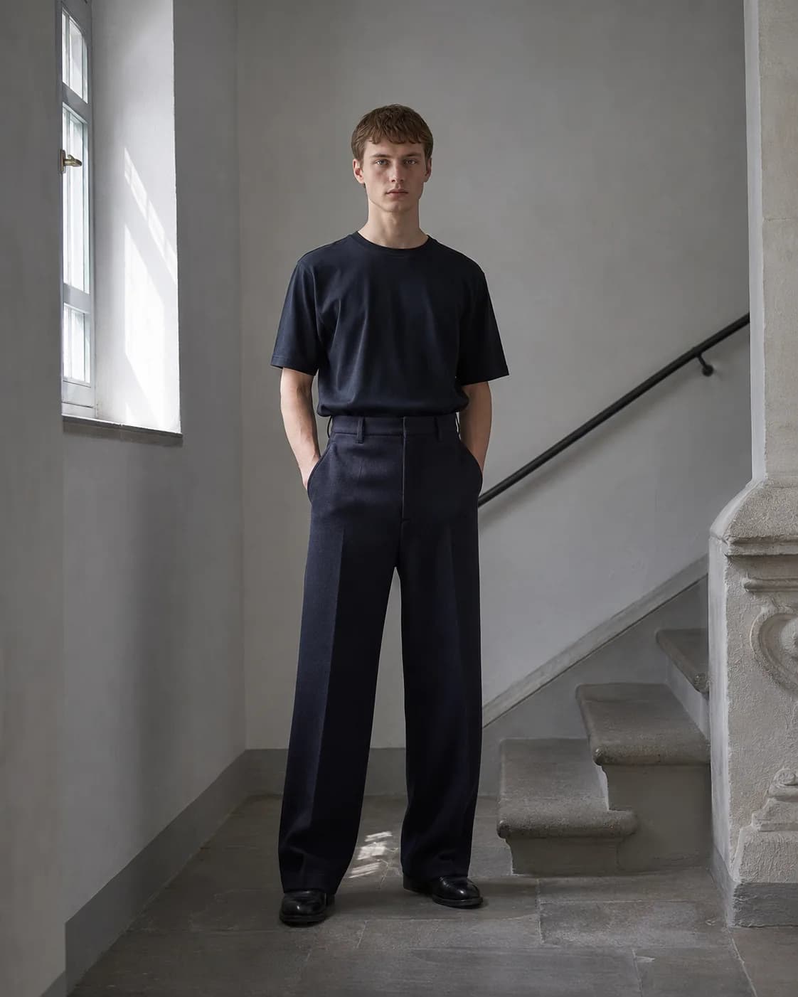 Arnaut Belcour trouser in navy cavalry twill